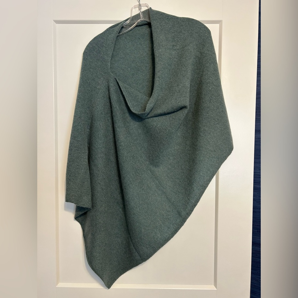 Claudia Nichole 100% cashmere poncho. Lovely muted sage green color.  One size.